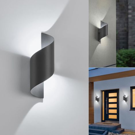 LED-Wandleuchte – 1 Stück – Aluminium – Auf- und Abwärtsbeleuchtung – Innen-/Außenbereich – 28 x 10 cm (1/5)