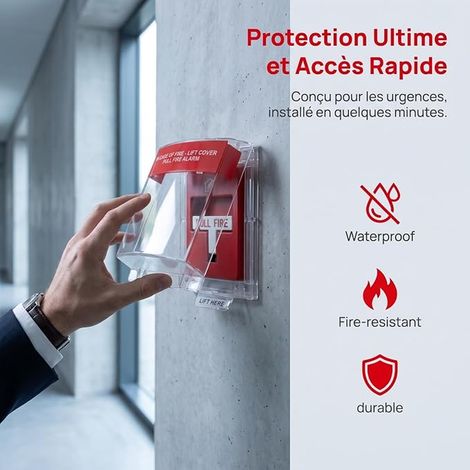 Capot De Protection pour Déclencheur Manuel Alarme Incendie Protection Étanche Et Ignifuge Installation Rapide pour Stations Appel Urgence (1/3)