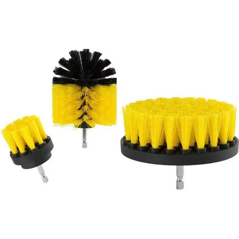 Set di 3 spazzole per trapano, kit di pulizia per spazzole per trapano, spazzole per trapano per superfici del bagno, pavimenti, piastrelle della vasca da bagno e auto