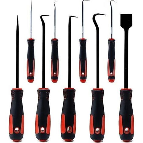 Kit de crochet 9 pièces – Outils avec joint torique et tournevis – Poignées ergonomiques – Pour travaux de carrosserie (1/5)