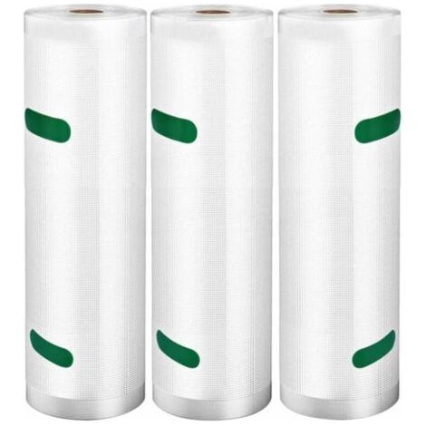 Sacs sous Vide Alimentaire 3 Rouleaux, Sacs sous Vide 20 X 500 CM pour Appareil de Mise sous Vide, Cuisiner au Micro-onde, Réfrigérateur, Réutilisable, Double Face Approuvé par la FDA sans BPA (1/4)