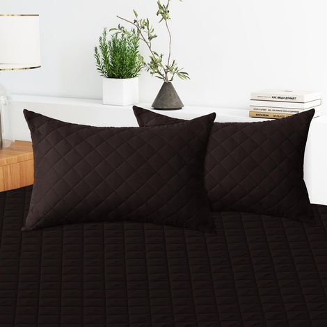 Protège Oreiller Imperméable 50x80 Cm, Protege Oreiller Lot De 2, Hypoallergéniques, Respirant Et Silencieux, Anti Acarien, Anti Tâches, Bactérien, Lavable en Machine, Café Foncé (1/5)