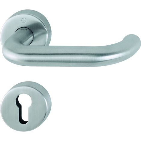 HOPPE® Drückergarnitur mit Rosetten Paris E138/42H/42HKVS, Edelstahl, 10720079 (1/2)