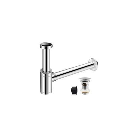Siphon de Lavabo avec Bonde de Lavabo, Universel Tube Siphon de Lavabo Siphon Acier Inox 1 1/4 x 32mm Salle de Bain Siphon Évier Métal Siphon à Tube Siphon à Tube Syphon Lavabo Reglable Chromé (1/5)