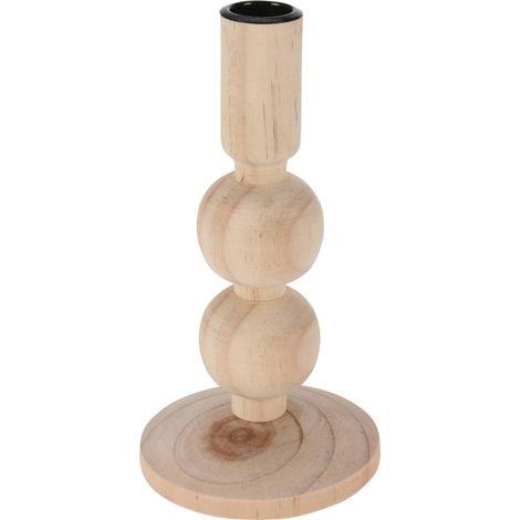 Portavelas Home Styling Collection madera 17 5 cm