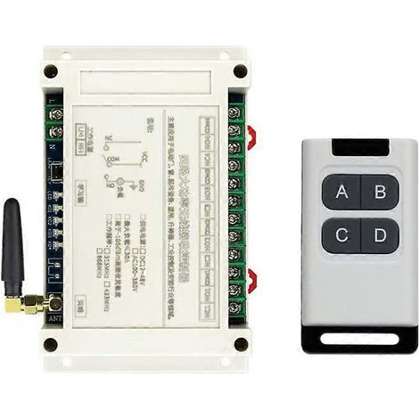 Télécommande sans fil 4 canaux 300 m CA 100-400 V avec émetteur 30 A pour porte de garage, relais pour éclairage LED et récepteur 433 MHz (1/5)