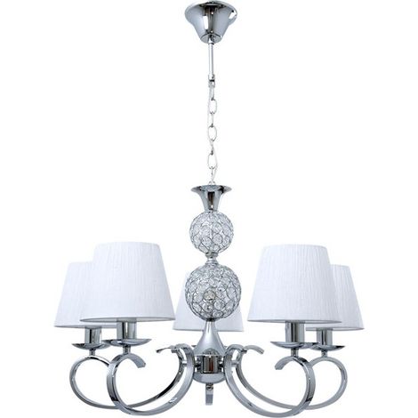 honduras 5xe14+1x5w led lampada da soffitto led bianco/cromo (1/4)
