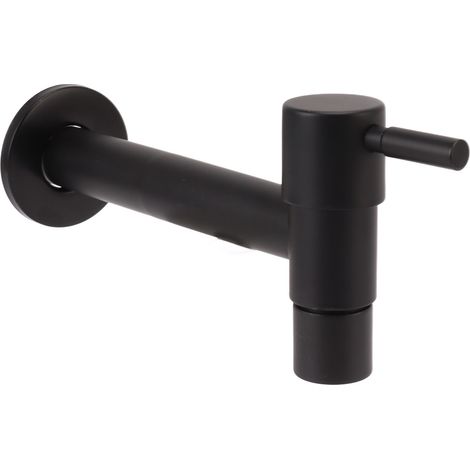 Wandarmatur G1/2 für Kaltwasser, aus Edelstahl 304, Einhebelmischer, schwarz, für Badezimmer, Garten oder Schwimmbad. (1/5)