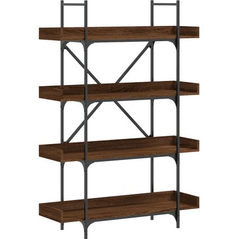 Maison Exclusive - Bücherregal 4 Böden Braun Eiche-Optik 100x33x1