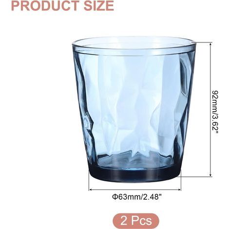 Wasserbecher aus Acryl, Kunststoff, wiederverwendbar, aus Glas, bruchsicher, stapelbar, spülmaschinenfest (1/5)