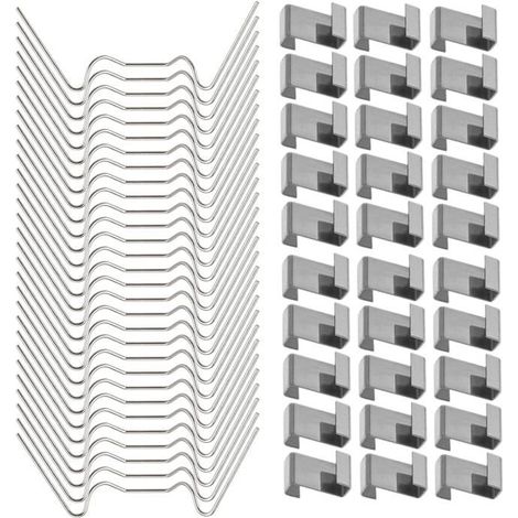 120 pinces de fixation pour vitres de serre en acier inoxydable (avec pinces à fil de 60 W) (1/5)