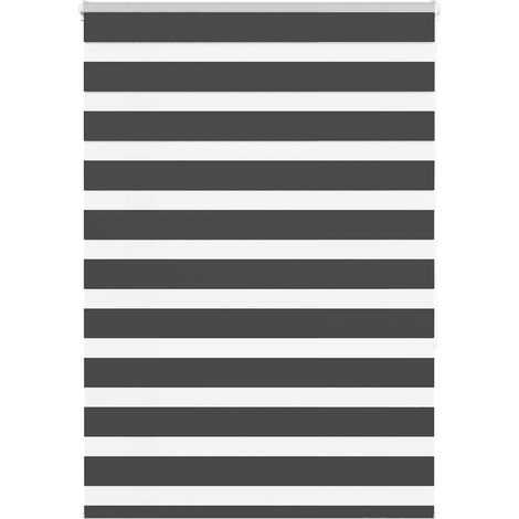 Doppelrollo Schwarz 105x150 cm Stoffbreite 100,9 cm Polyester
