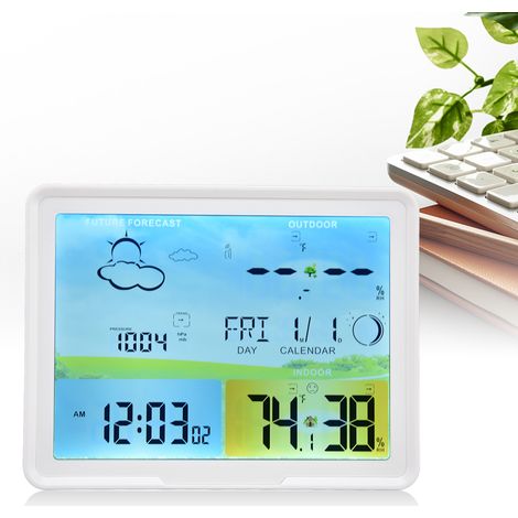 Mini-Funkwetterstation mit Thermometer und RCC-Empfänger, LCD-Anzeige, europäischer Standard 100-240 V. (1/5)