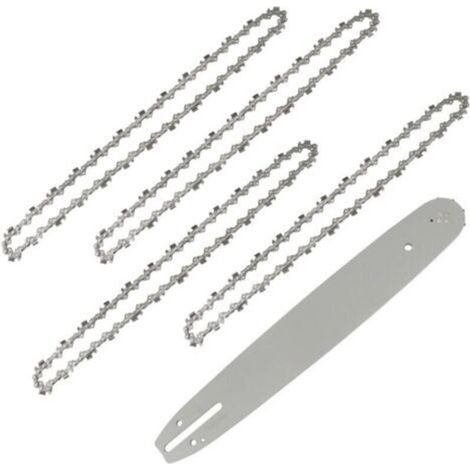 35 cm Führungsschiene mit 4 Kettensägenketten, 52 Treibgliedern, 3/8" Teilung, 0,05" (1,3 mm) Treibgliedstärke