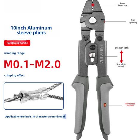 Pince FSH-Y10A – Manchon 8 pour câble métal – Sertissage et coupe – Pêche et travaux (1/5)