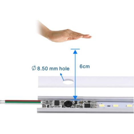 Mini Berührungsloser Sensorschalter für LED-Streifen 12-24 V CCT SKYDANCE E2-B CCT