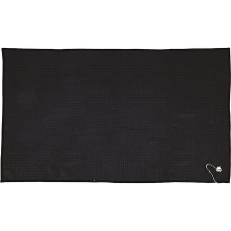 Serviette De Golf En Microfibre - Matériau Alvéolé Absorbant - Avec Mousqueton Pour Sac À Dos - Noir (1/5)