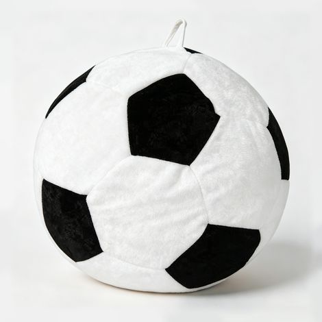 Sitzsack in Fußballform, weiß und schwarz, aus Flanell, 100 x 80 cm (1/5)