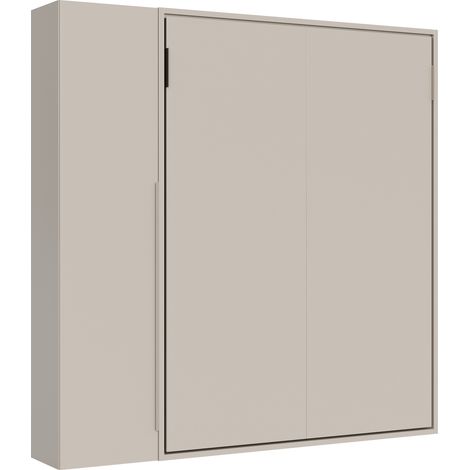 Lit double escamotable vertical Versia 160 avec armoire gauche 1 porte Argilla
