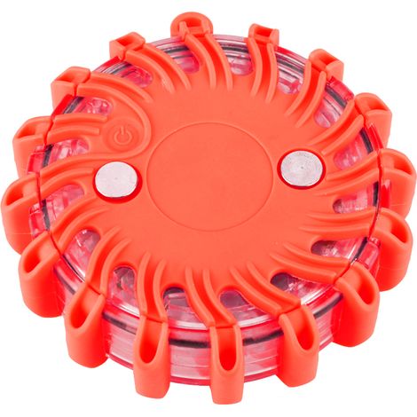 Ortviai Feu de signalisation routier d'urgence LED 16 lumières, étanche, 9 modes clignotants, orange (1/5)