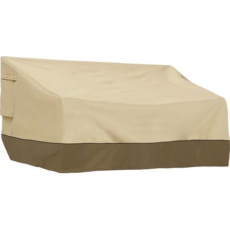 Waterproof and durable outdoor sofa cover for patio bench, with ventilation, size S (standard), beige