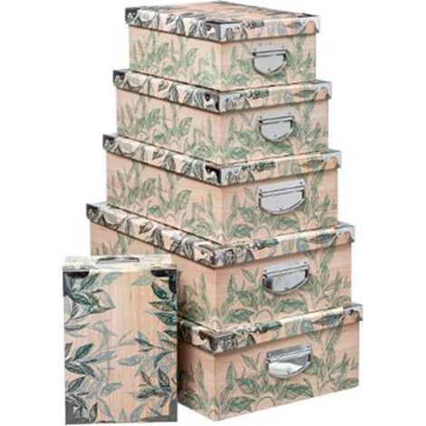 Lot de 6 Boîtes "Green Harmony" 48cm Multicolore (1/2)
