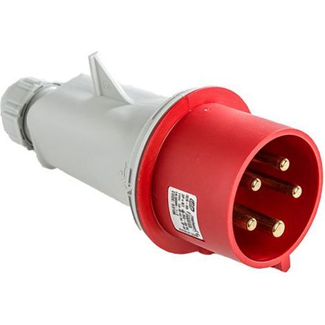 Base enchufe industrial macho 3P+T+N 380V IP44 aerea  Rojo 16 A