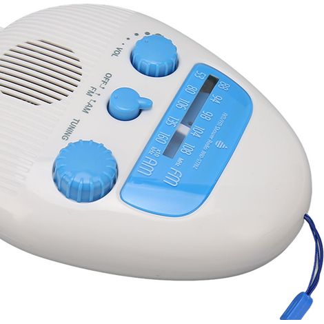 Tragbares FM/AM-Duschradio, wasserdicht mit eingebautem Lautsprecher, batteriebetriebenes ABS-Badezimmerradio