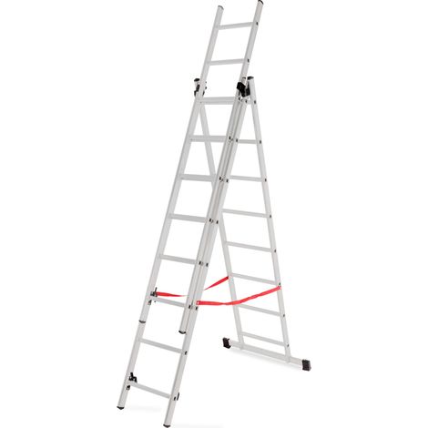 AWTOOLS DRABINA ALUMINIOWA BASIC 3x8 STOPNI 150kg