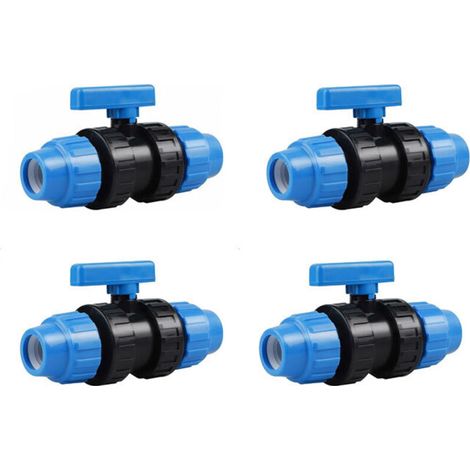 Connecteur PP 25 mm Bleu pour Tuyau d'Eau en PE – Lot de 4 Pièces