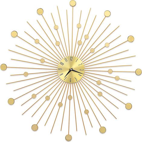 vidaXL Reloj de pared de metal dorado 70 cm (1/2)