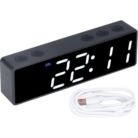 Training Timer LED Digital Timer Multifunctional Electronic Desktop Clock for Bedroom Fitness Room(Black Frame Green White Display ) (1/5)