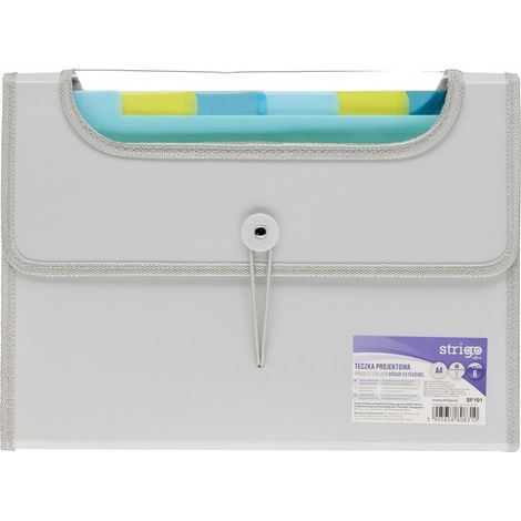 Carpeta A4 Vfile con 6 separadores, color gris strigo