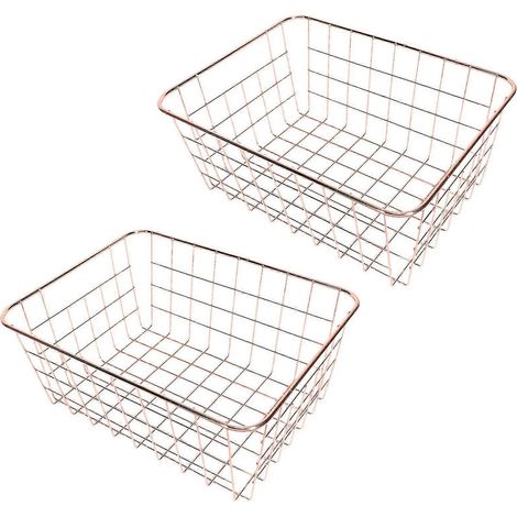 2 paniers de rangement en fil métallique de Style nordique, support organisateur de cosmétiques, pour la maison, le bureau, la colle de toilette (1/5)
