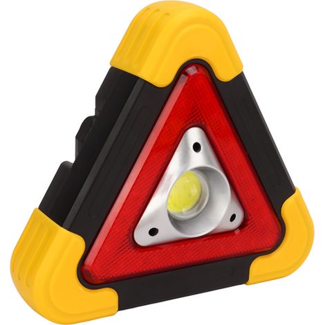 Panneau de signalisation triangulaire, feu de travail LED triangulaire pour voiture, lampe d'alarme de panne d'urgence, lampe clignotante portable avec 5 modes d'éclairage, 185 mm (1/5)