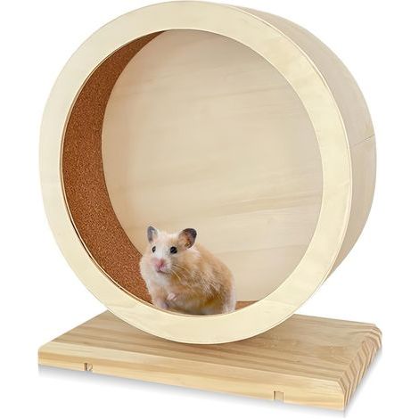 Ruota silenziosa in legno per criceti di piccola taglia - Per riposo e movimento - Carrello per altri piccoli animali (1/5)