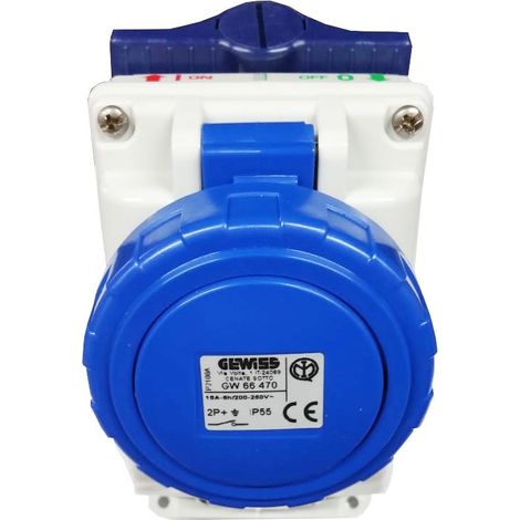 Presa interbloccata Gewiss verticale 2P+T 16A IP55 GW66470 (1/2)