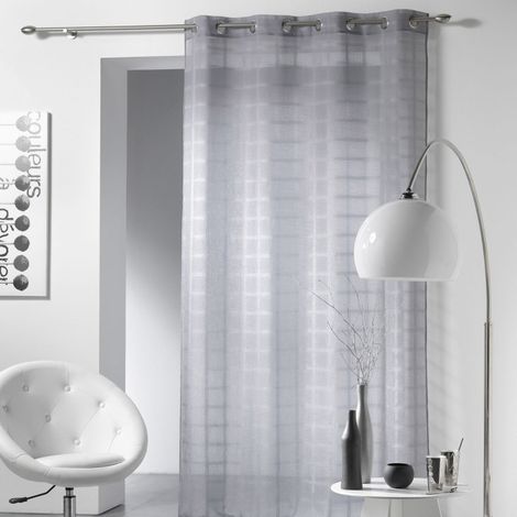 Rideau Voilage "Candide" 140x240cm Gris (1/2)