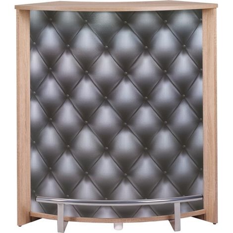 Comptoir de bar naturel et imprimé capiton noir Snack 96cm (1/3)