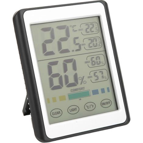 Appareil électronique de mesure de la température et de l'humidité à écran tactile, hygromètre numérique pour usage intérieur CH 914 (1/4)
