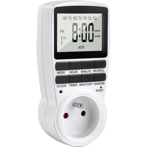 1 Prise Programmable, 16 Programmes, Écran LCD Rétroéclairé, Mode Antivol, Pour Maison (1/5)