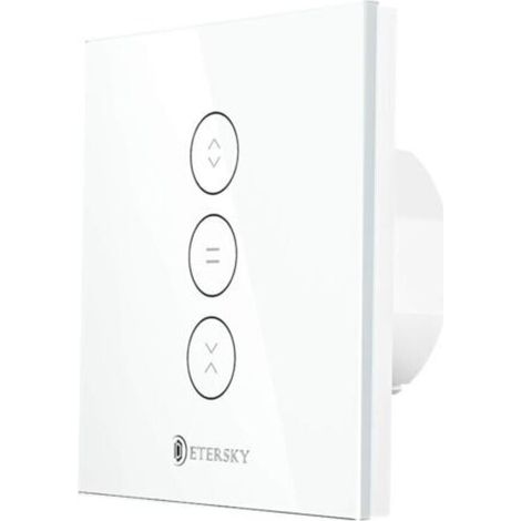 Pair Interrupteur à rideau connecté Wi-Fi 2.4 GHz – Contrôle tactile – Compatible Alexa et Google Home – Timer intégré – ABS retardateur de flamme