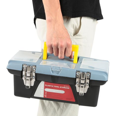 Boîte à outils portable avec poignée de transport, étui de rangement pour quincaillerie, conteneur pour outils de réparation (G T313) (1/5)