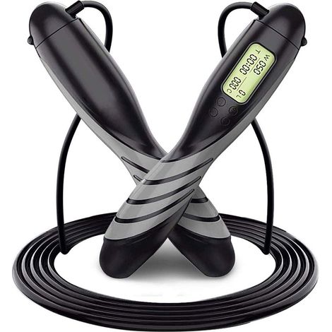 Corde à Sauter Numérique Réglable - Compteur Intelligent Temps et Sauts - Pour Fitness Crossfit Gym - 1 Pièce (1/5)