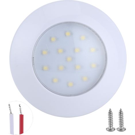 Lampe intérieure ronde 15 LED 3W 300LM 5000-6000K IP67, plafonnier auto 95mm 12V-24V (1/5)