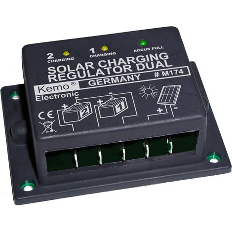 Piccolo regolatore di carica per Pannelli Solari e 1 o 2 Batterie, 12 V, 16 a