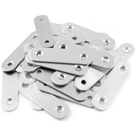royaluxe-20 x plaques de connexion (57 x 16 x 2 mm) Réparation droite Assemblage Fixation Réparation Support plat Support d'étagère Connecteur (1/5)