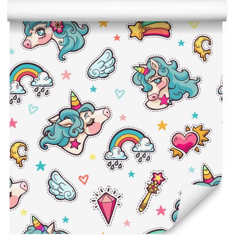 Carta da parati con unicorni magici per soggiorno e camera da letto, 50x1000 cm (1/5)