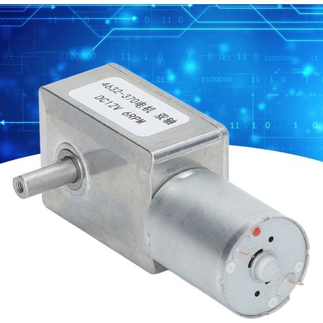 Moteur à engrenages à vis sans fin à double arbre 4632-370, 12 V CC, 6 tr/min (1/5)
