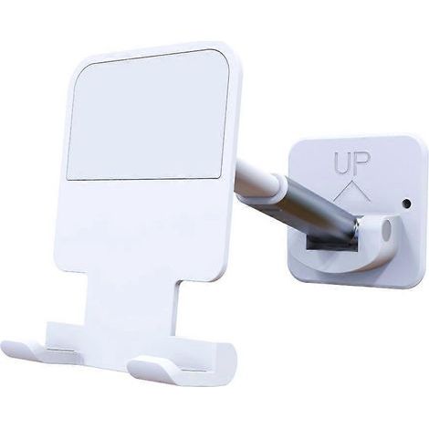 Verstellbare Handyhalterung fürs Badezimmer, Wandhalterung – 16 x 6,5 cm – Weiß (1/2)